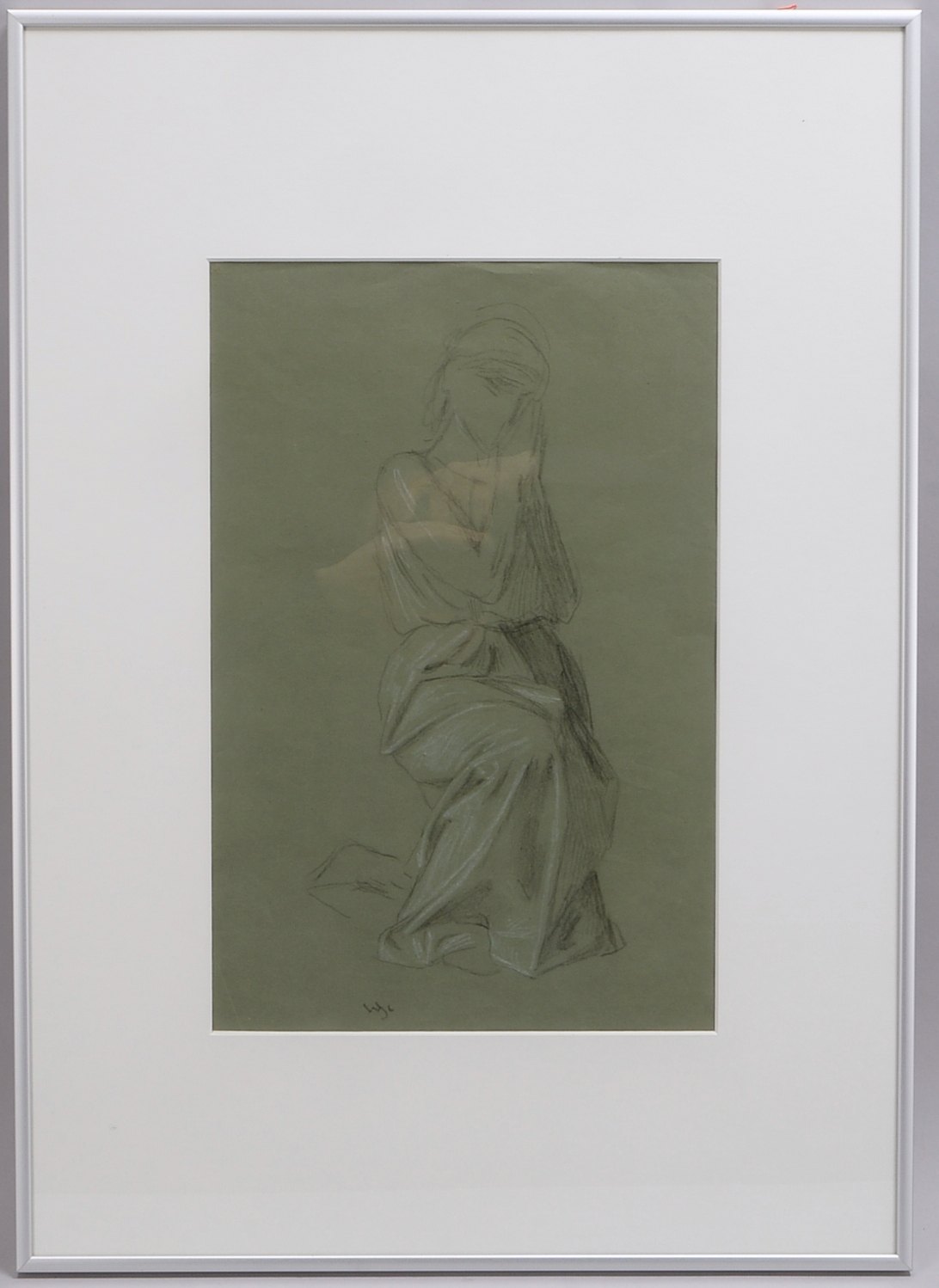 Steinhausen, W.A.T., Betende, Kohlez./weiß gehöht, monogr., hinter Glas; RM 71 x 51 cm