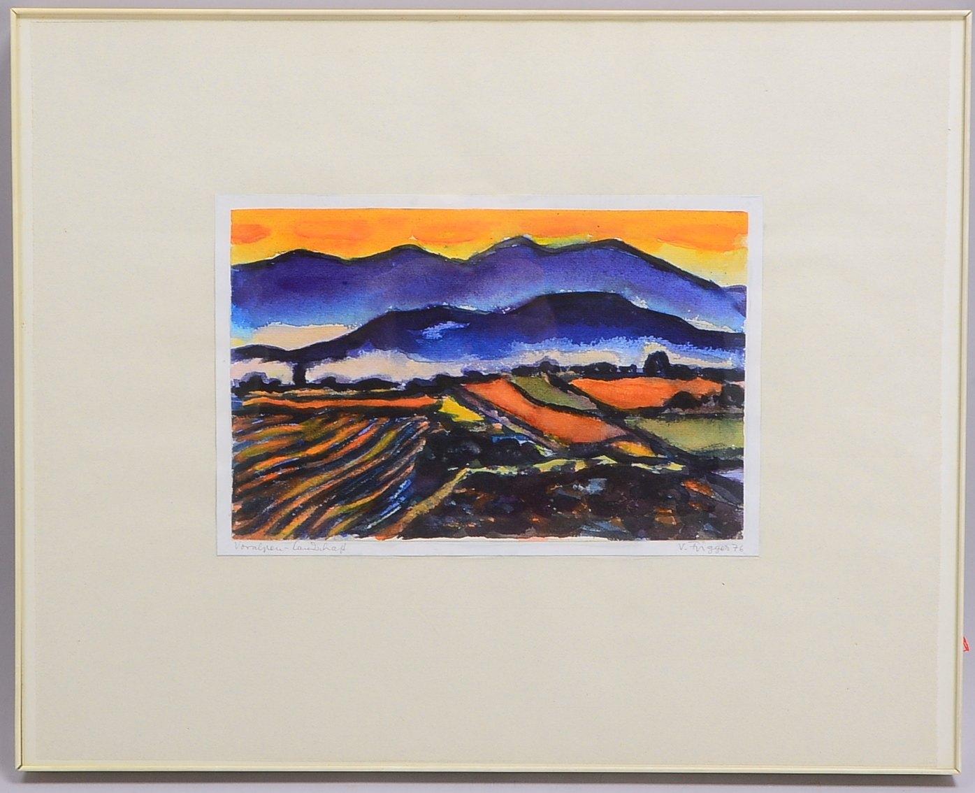 Fugger, V., Voralpenlandschaft, Aquarell auf Papier, betitelt/bleisign.; RM 40 x 50 cm