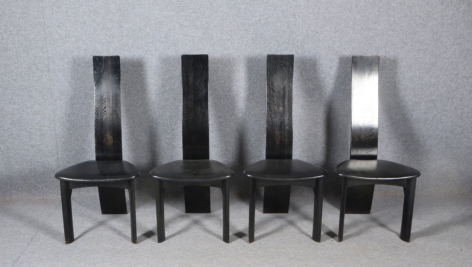 Tranekaer, 4 Stühle, Modell Iris, Ahorn, Entwurf: B. & D. v.d. Berghe, mit Label