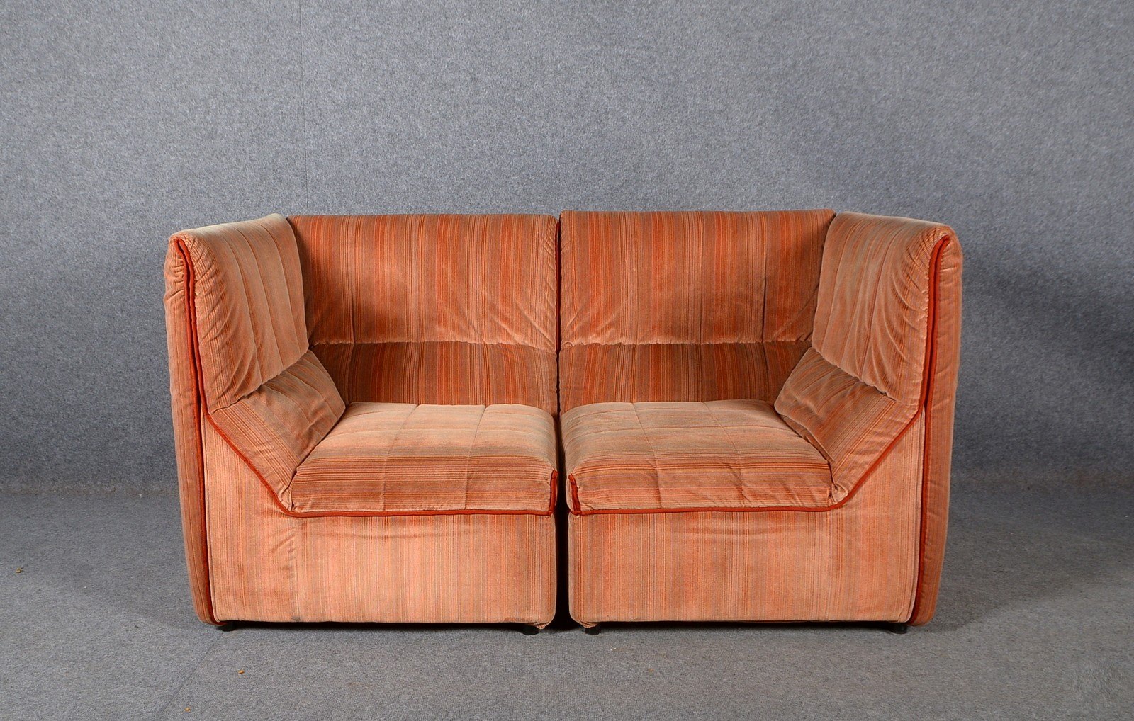 B&B, modulares Sofa/2-tlg., Modell Baia, Samtstoff, Entwurf: A. Citterio/P. Nava