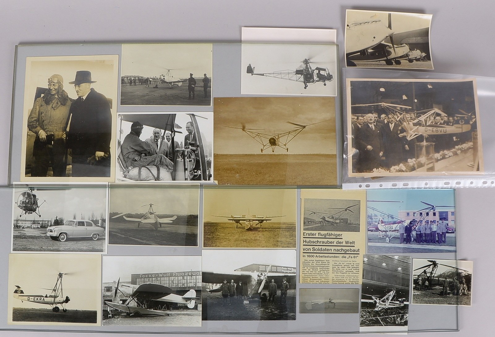 Foto-Slg.: Zeitdokumente Focke-Wulf/Borgward, teils orig. Stempel, ca. 35 Stück