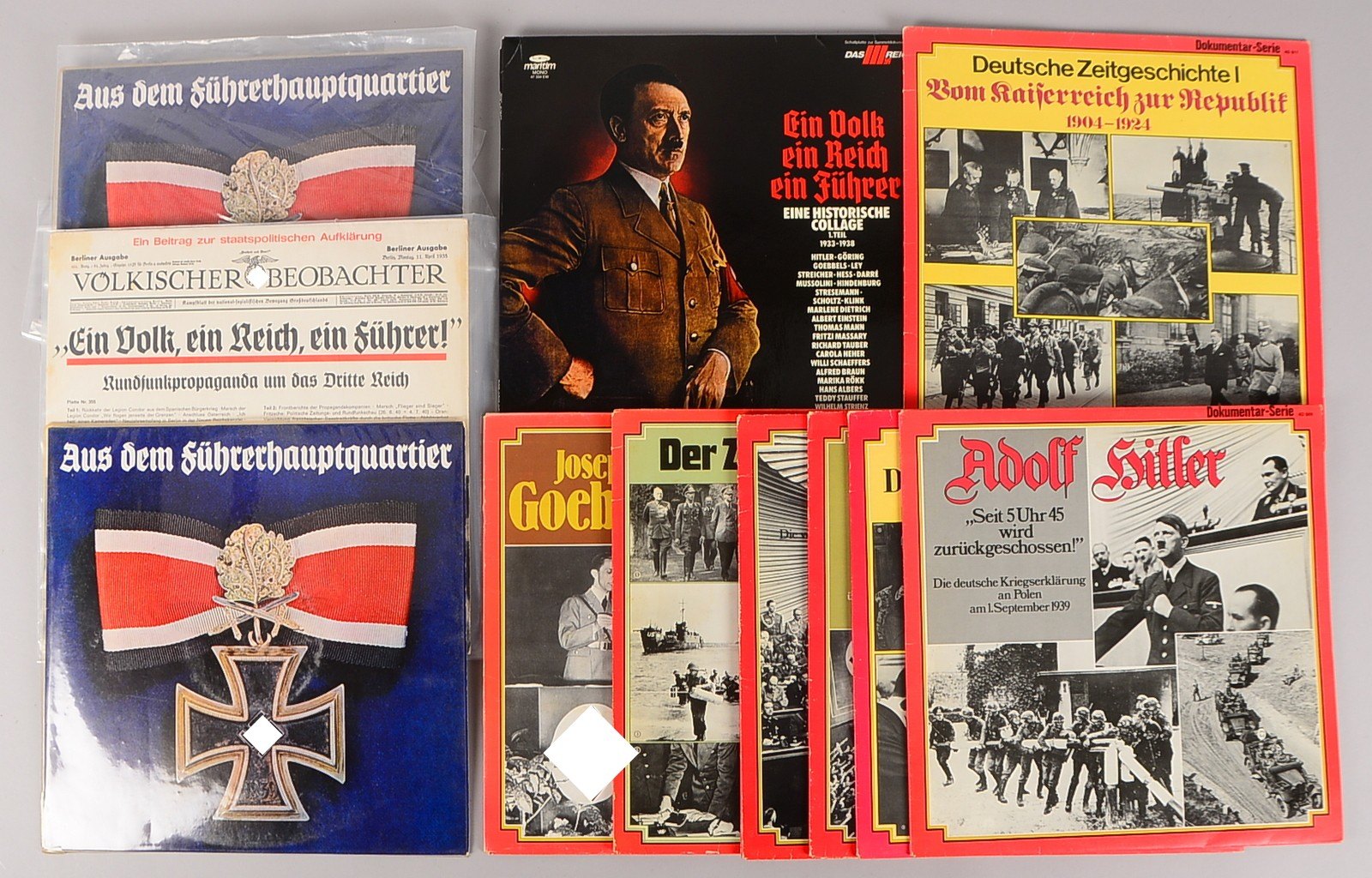 8 Schallplatten/Musik II. WK: versch. Interpreten und Titel - in Neuauflage