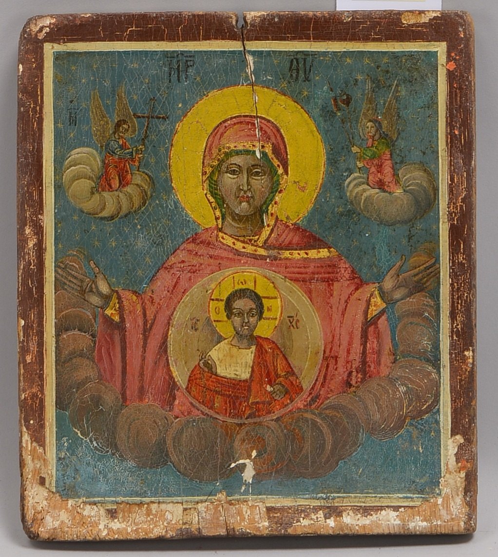 Ikone (griech.-orth.), Die Allheilige, Eitempera auf Holz; Maße 27 x 23,5 cm