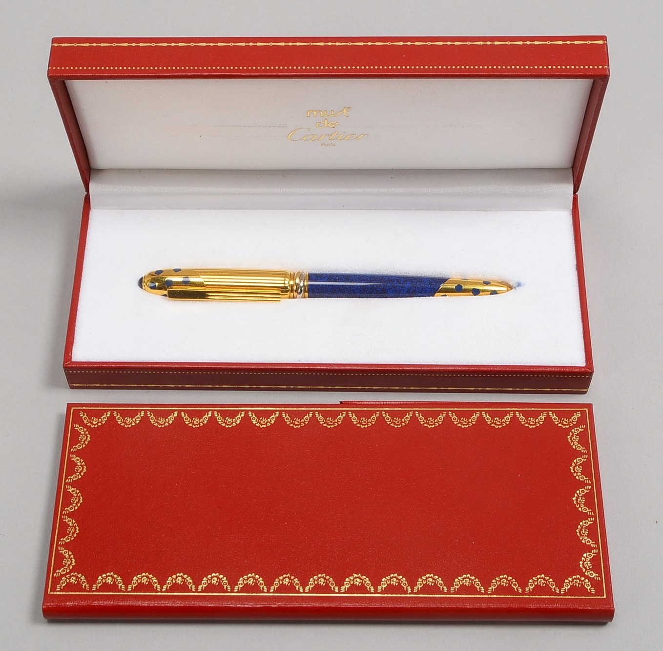 Cartier-Drehkugelschreiber, Le Must de Cartier, Stylo Bille Panthère, verg. Gehäuse