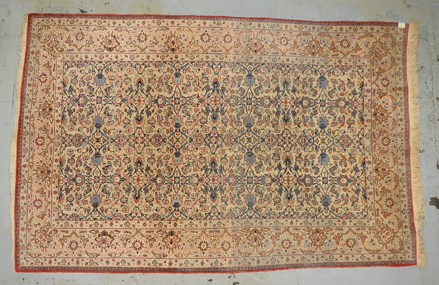 Nain-Tudesk, feine Knüpfung, gleichmäßig dünn; Maße 292 x 185 cm