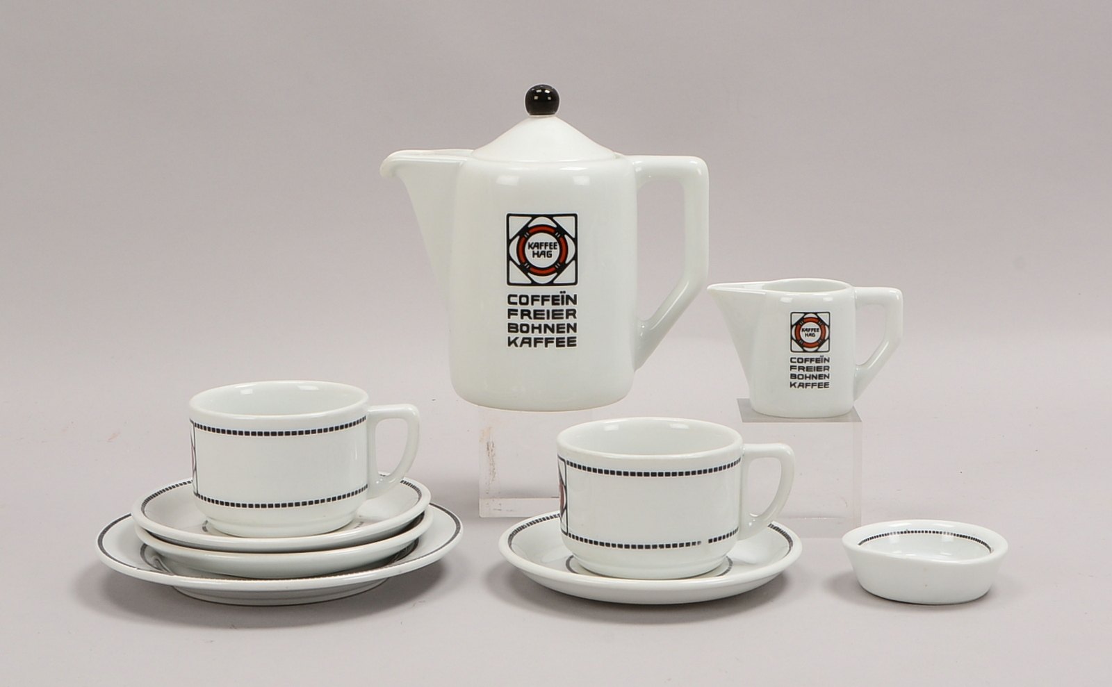 Königlich Tettau, Gastronomie-/Hotelporzellan (1930er Jahre), 'Kaffee Hag', umfassend Zuckeschälchen