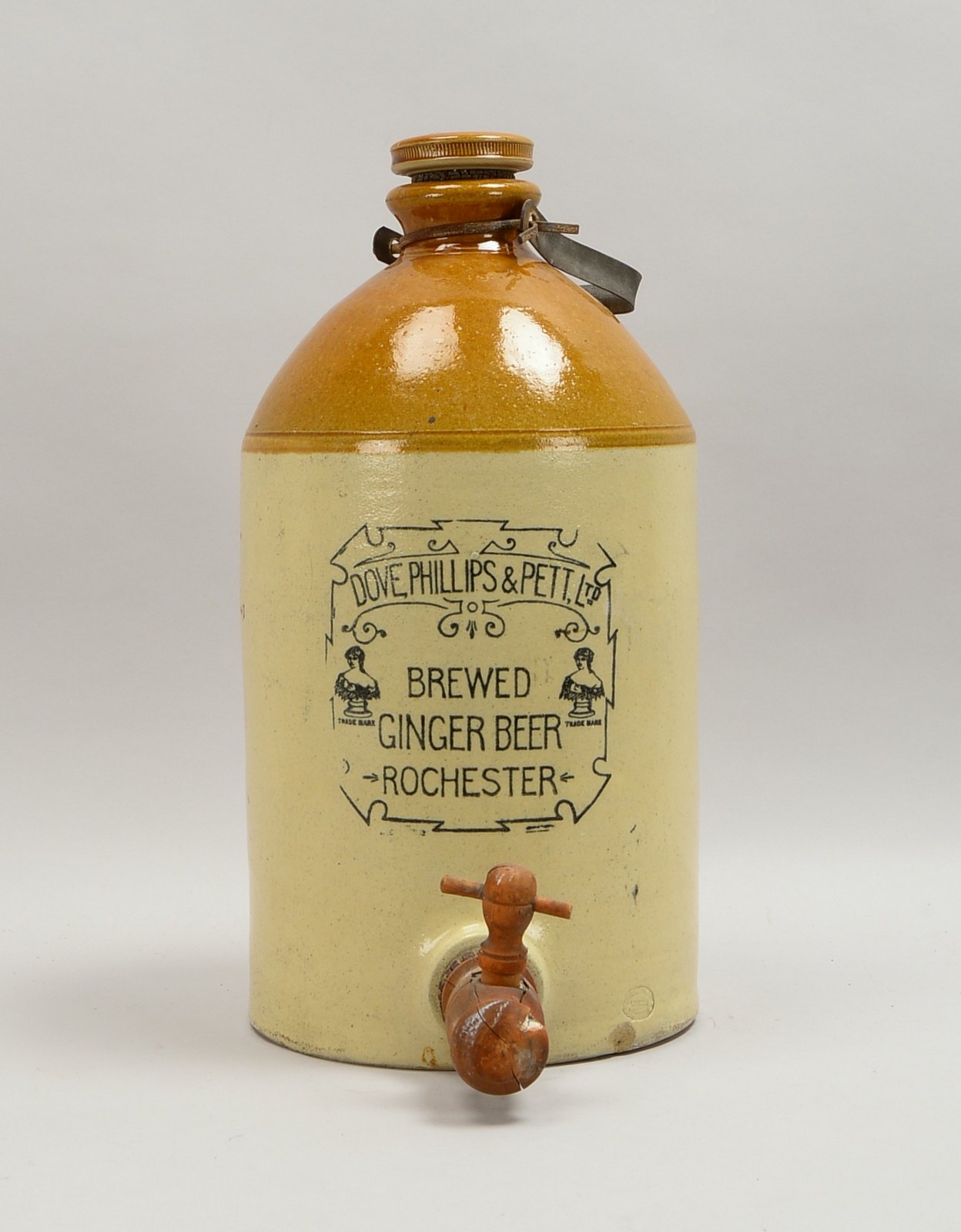 Vintage-Sammlerstück (England): Dove, Philipps & Pett Ltd./Rochester, altes Ginger Beer-Braugefäß, S
