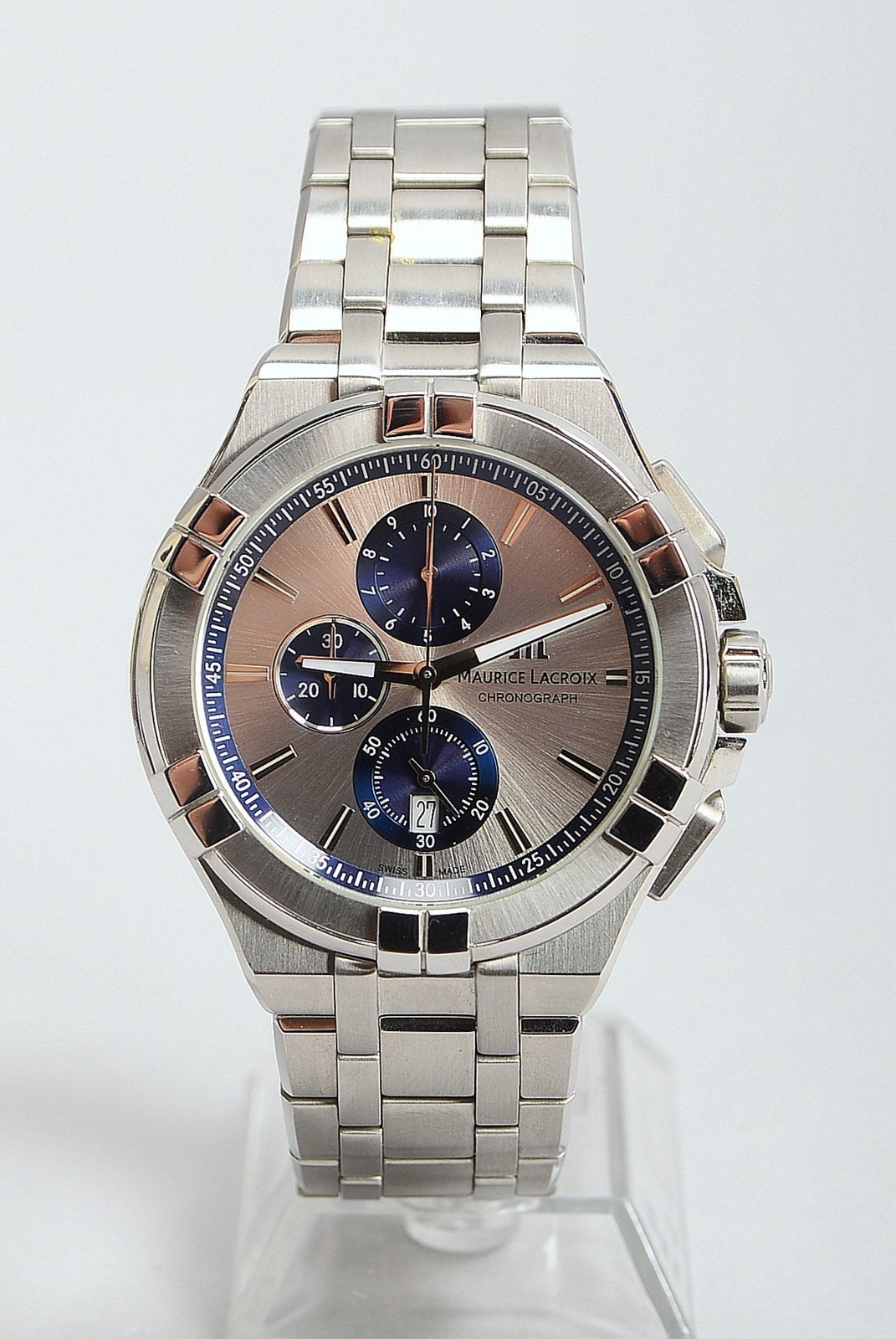HAU M. Lacroix Aikon AI 1018, Quarz, Edelstahl-Geh./Armband; Ø 44 mm - Full Set!