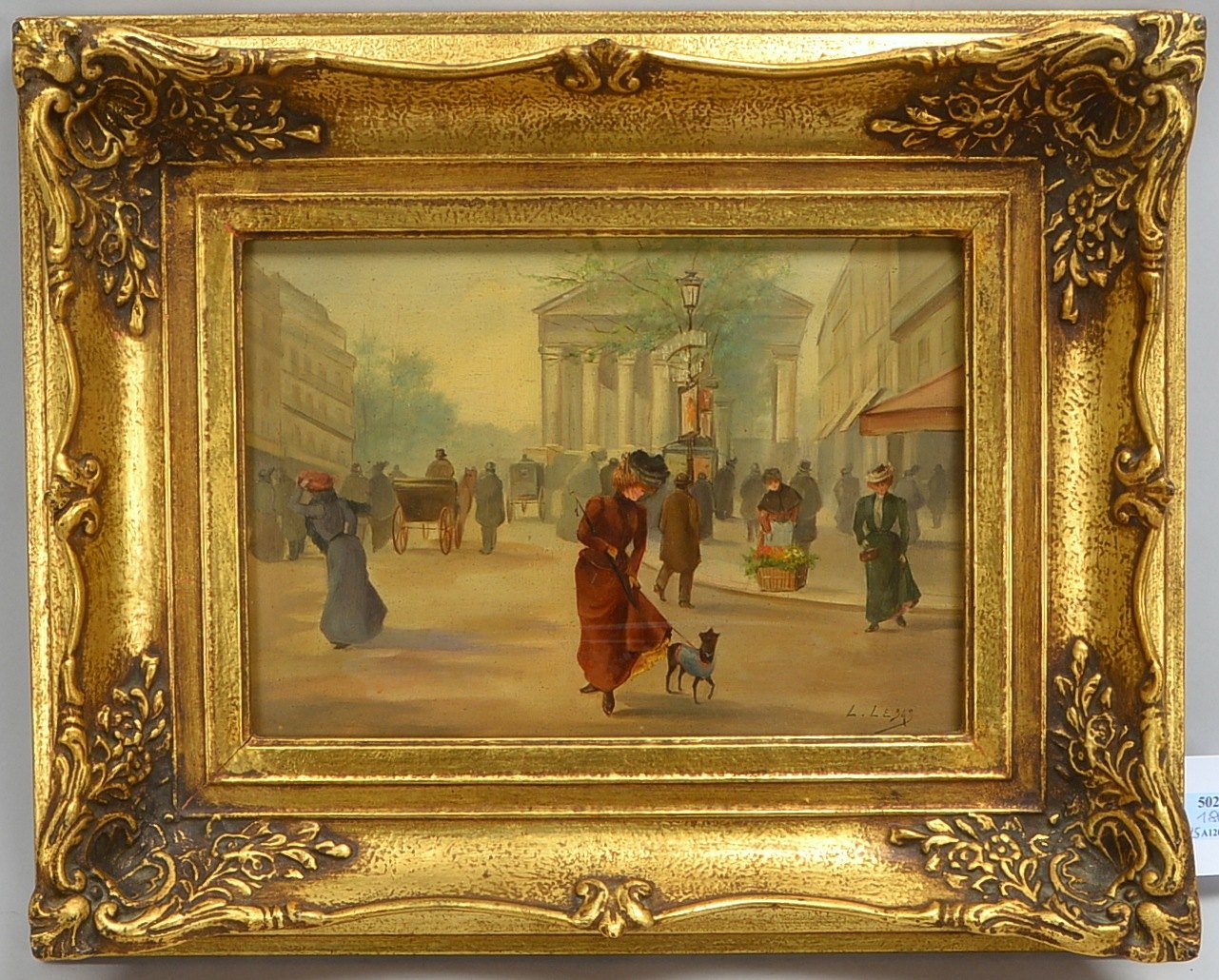 Lebas, Léonie (französische Malerin, Ende des 19. Jahrhunderts), 'Pariser Boulevard mit Personen', Ö