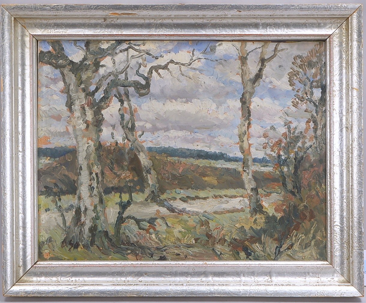 Schiestl-Arding, Albert (1883 Erding - 1937 Bremen), 'Landschaft', Öl auf Malkarton/gerahmt, unten l