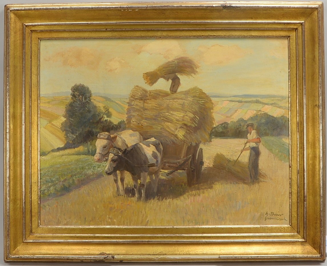 Theis, Heinz, Heuernte, Öl/Lw, sign./ortsbezeichnet; Rahmenmaße 82 x 101 cm