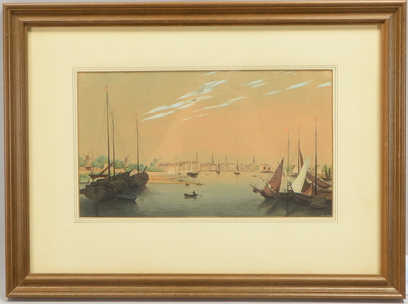 Monogrammist D.M., historische Darstellung, 'Ansicht Bremens', Gouache, unten rechts monogrammiert u