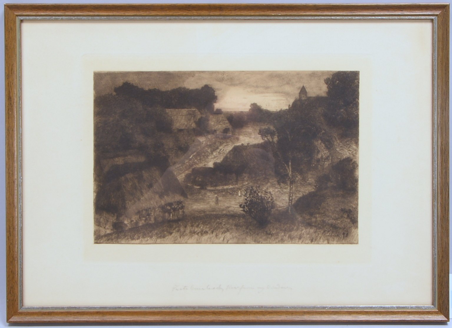 Overbeck, Fritz (1869 Bremen - 1909 Vegesack), 'Worpsweder Gehöft', Radierung, in der Platte signier