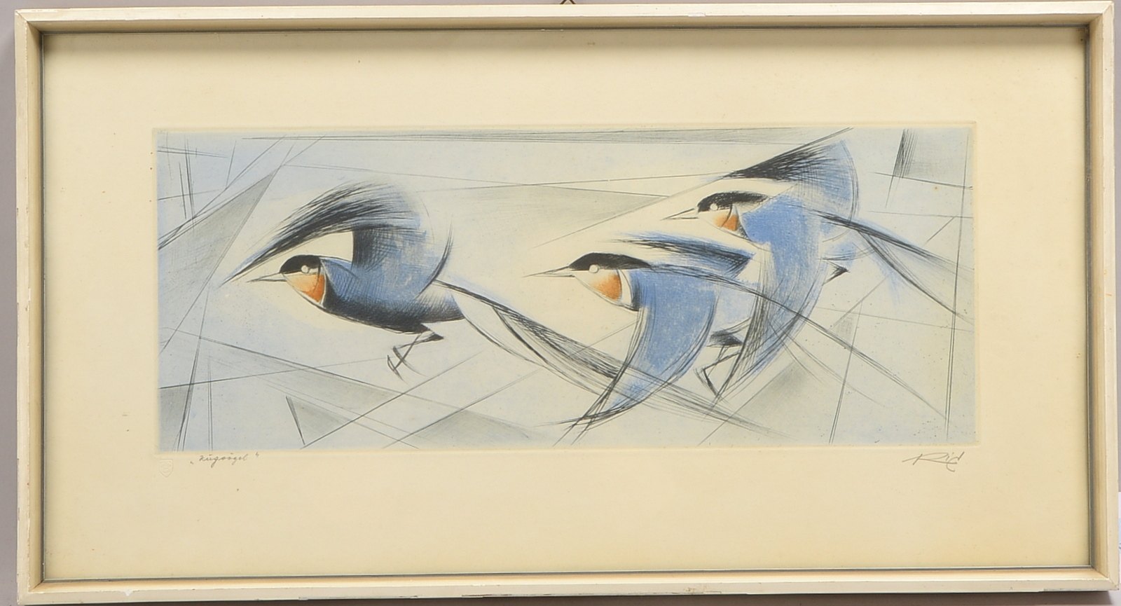 Neumann, Fritz (alias 'Ric', 1897 - 1984), 'Zugvögel', Farbradierung, unten links betitelt und recht
