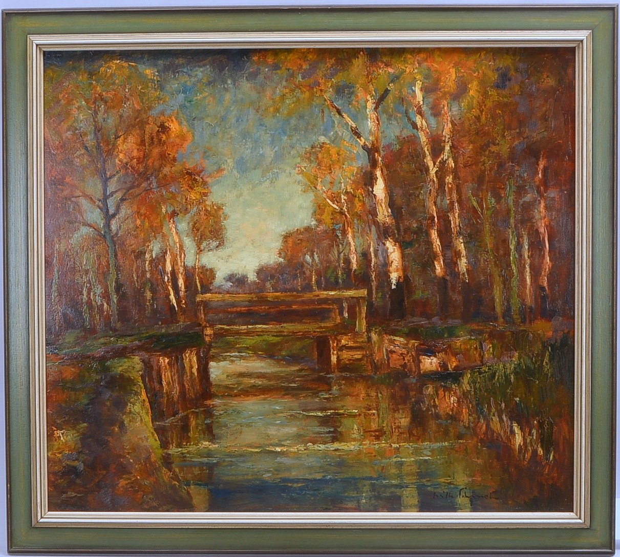 Schmetz, Wilhelm (1890 Düsseldorf - 1938 Aachen), 'Abendstimmung', Öl auf Holzplatte/gerahmt, unten