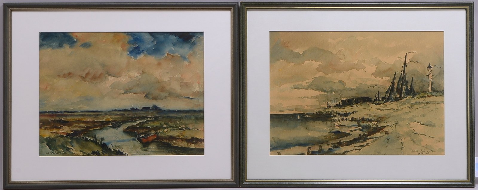 Schmetz, Wilhelm (1890 Düsseldorf - 1938 Aachen), 2 Aquarelle: 'Sylt', und 'Norddeutsche Landschaft'