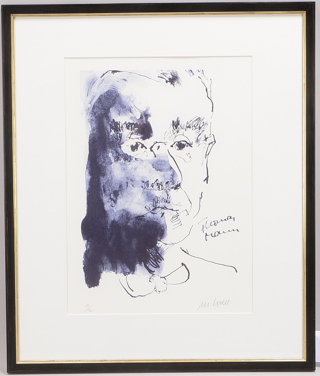 Mueller-Stahl, Armin (*1930 Tilsit), 'Thomas Mann', Lithografie, Auflage-Nr. '15/120', unten rechts