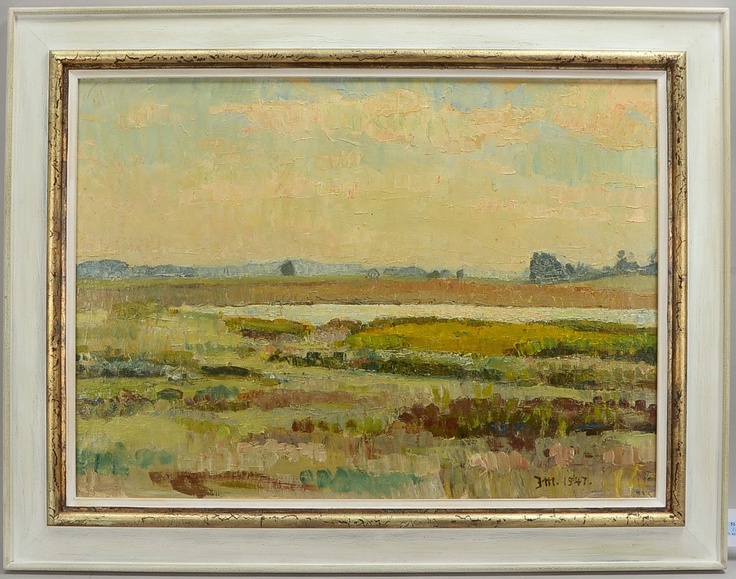 Monogrammist J.M., 'Landschaft' - Worpsweder Umfeld, Öl/Lw, monogrammiert und datiert '1947'; Bildma