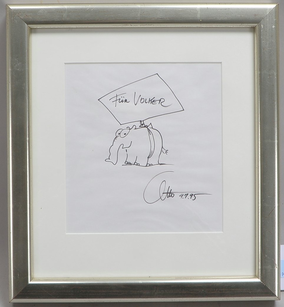 Waalkes, Otto (*1948 Emden), 'Elefant', Filzstiftzeichnung, unten rechts signiert und datiert '4.9.9