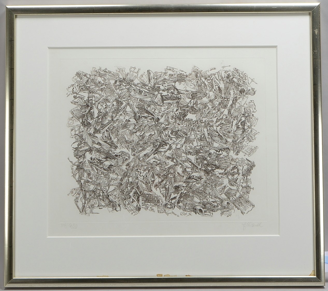 Rauch, Hans Georg (1939 Berlin - 1993 Worpswede), 'Autoschrottplatz', Radierung, Auflage-Nr. '16/20'