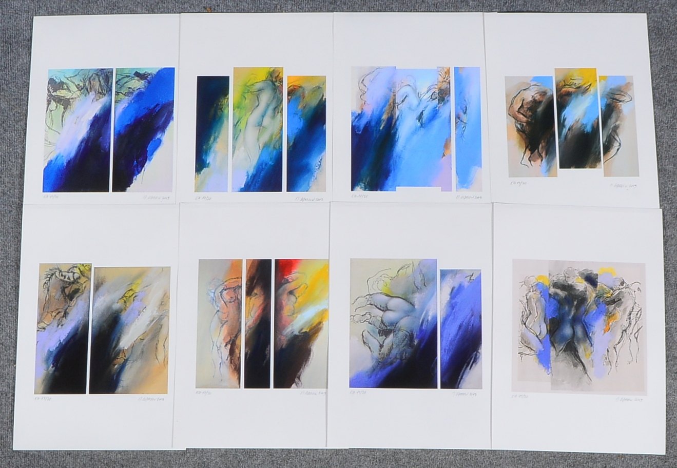 Gasser, M., kleines Grafikkonvolut, 43x Giclée-Prints, diverse Themen, Blätter jeweils mit Drucksign