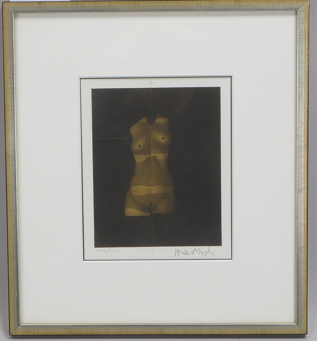 Wunderlich, Paul (1927 - 2010), 'Goldener Torso, Farblithografie, Auflage-Nr. '1.372 - 10.000', unte
