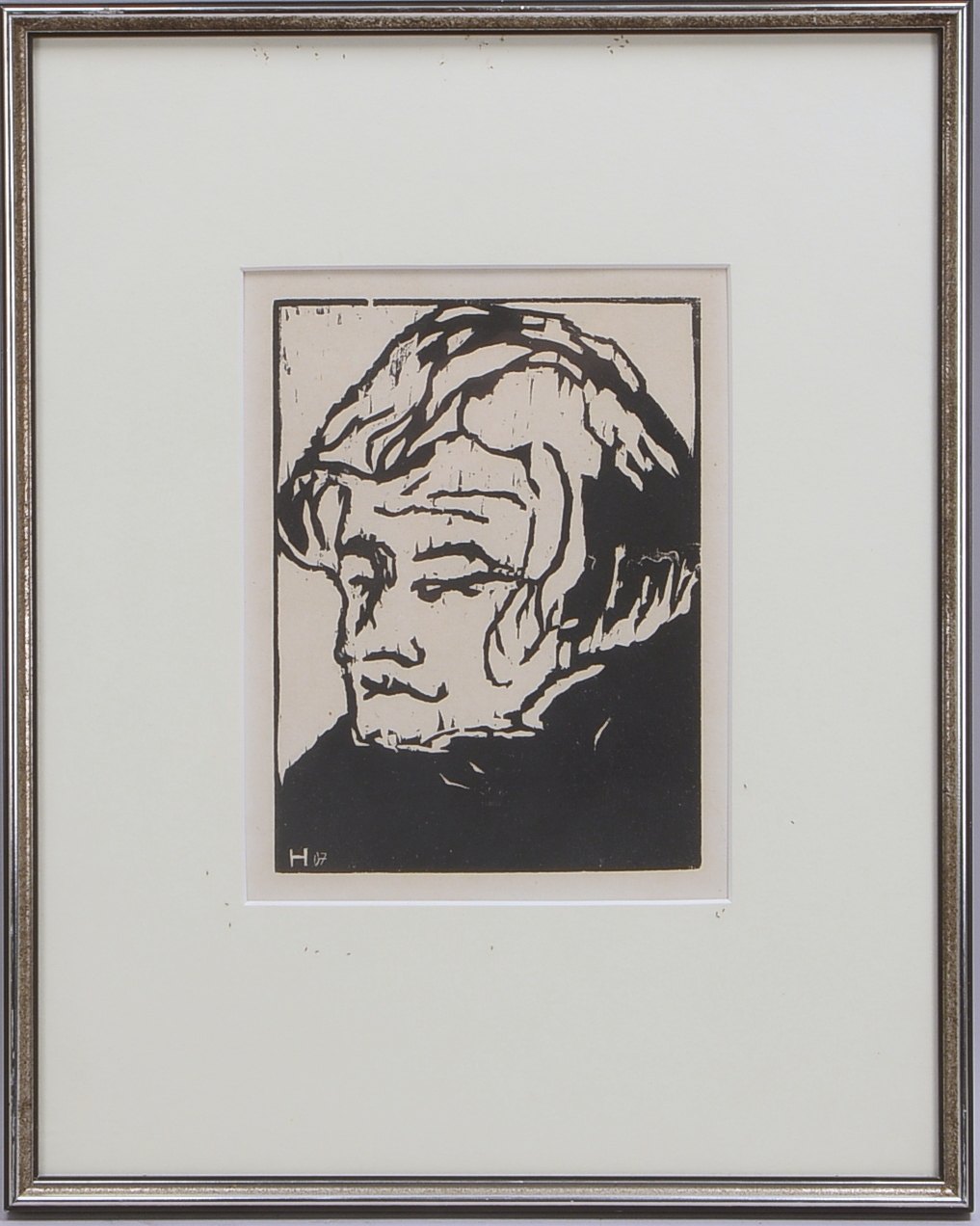 Heckel, Erich (1883 - 1970), 'Kopf des Geigers', Holzschnitt, im Stock monogr./dat.