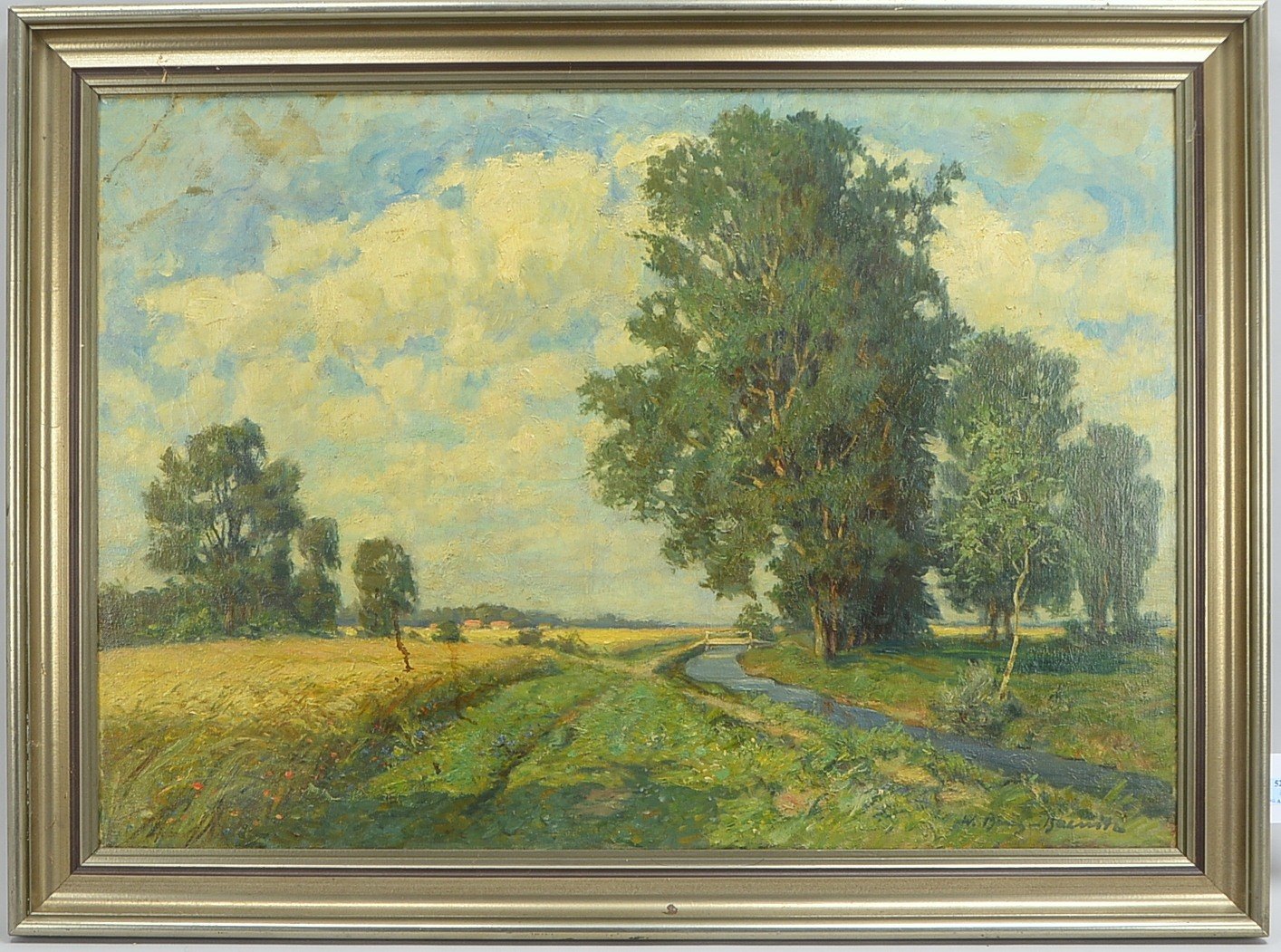 Benz-Baenitz, Willy (1881 Berlin - 1957 Bremen), 'Sommerlandschaft', Öl/Lw, unten rechts signiert; B
