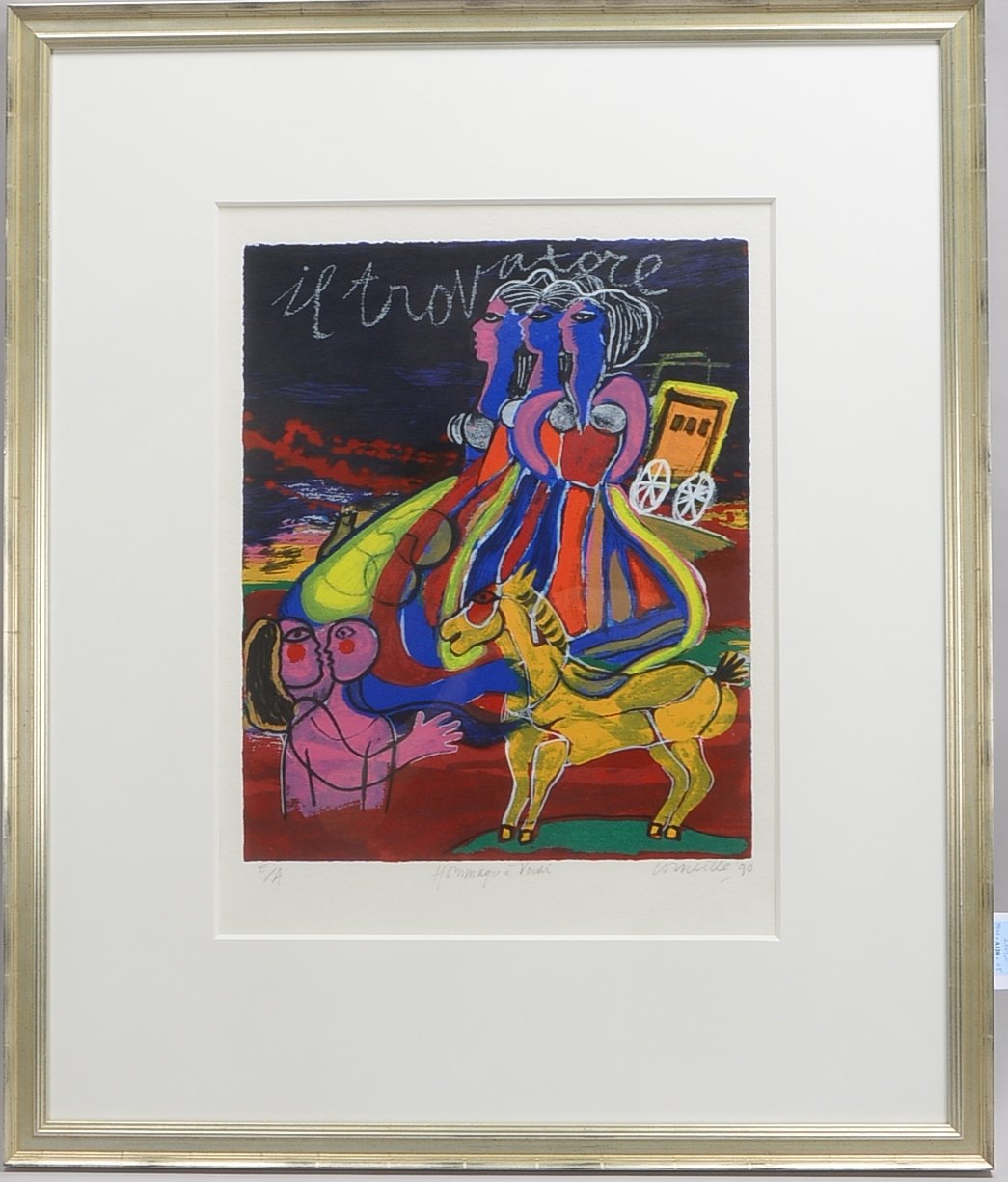 Corneille (alias Guillaume Cornelis van Beverloo, 1922 Lüttich - 2010 Auvers-sur-Oise), 'Hommage à V