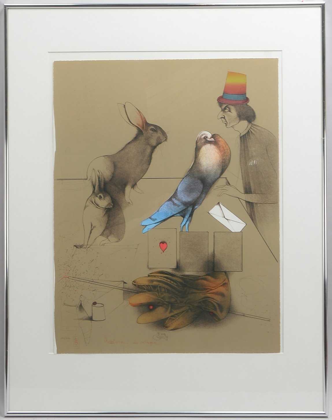 Bruni, Bruno (*1935 Gradara, italienischer Lithograf, Maler und Bildhauer), 'Lezzione di Magia', Far