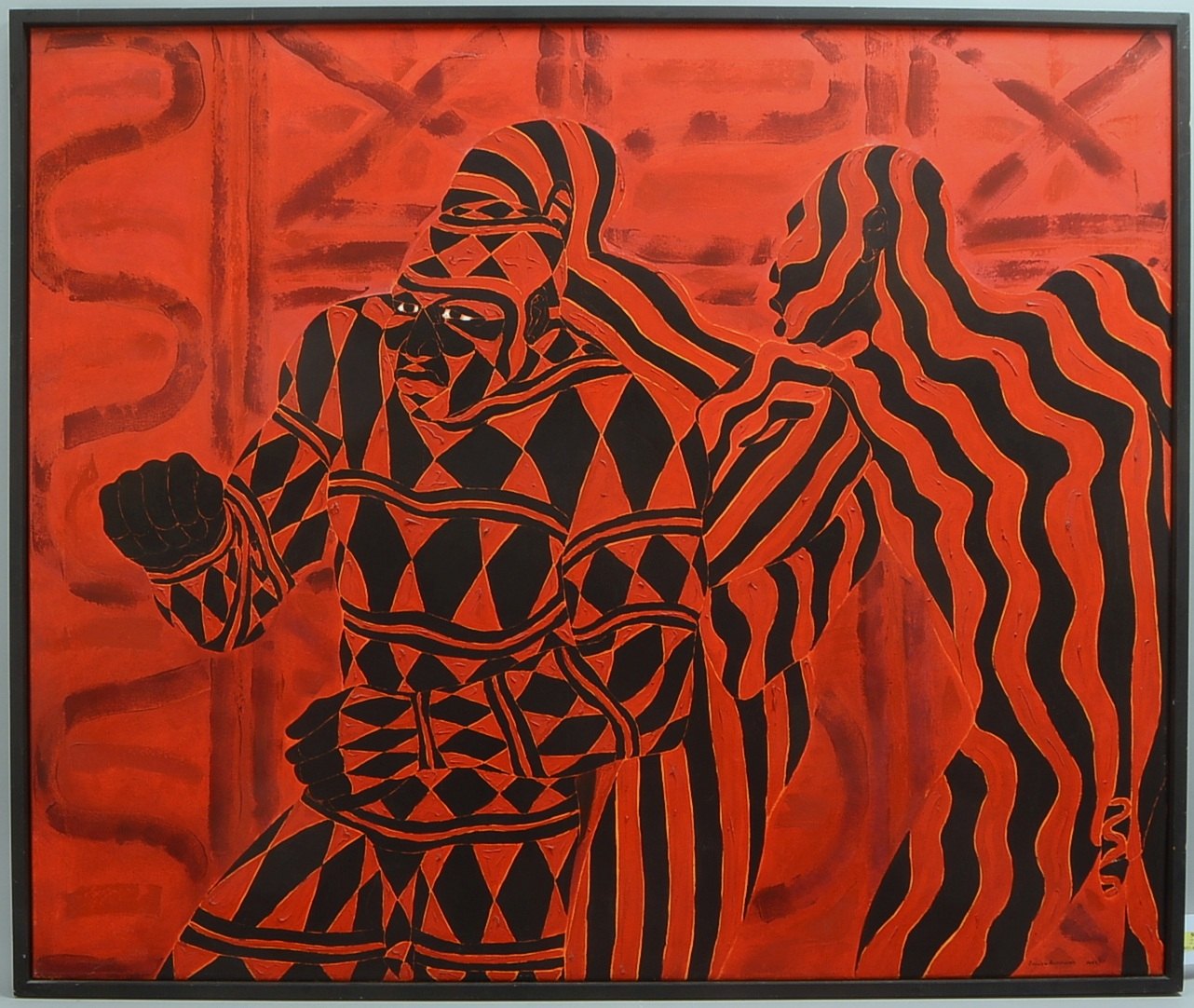 Owusu-Ankomah, Kwesi, Boxer's Red, Acryl/Nessel, sign./dat.; RM 103 x 123 cm