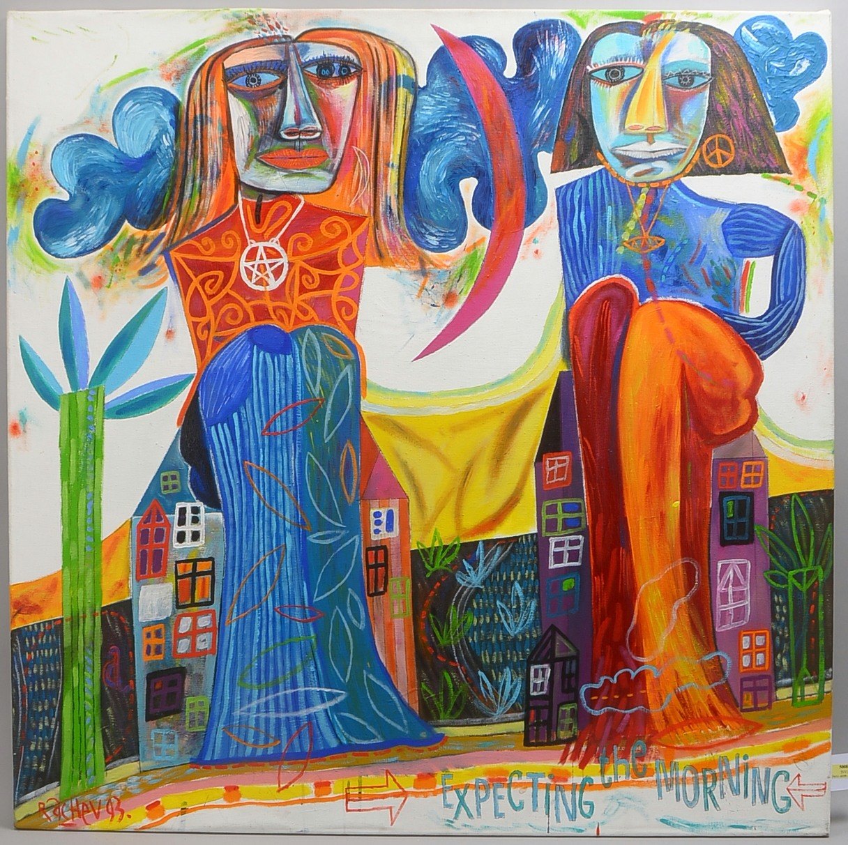 Rachev, Rumen, Expecting the Morning, Öl/Lw, signiert/datiert, ungerahmt; BM 120 x 120 cm