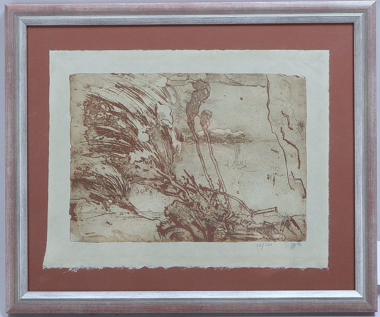 Janssen, Horst (1929 - 1995 Hamburg), 'Oh Bobeth (zu Bobethanien)', Radierung in Rotbraun auf Bütten