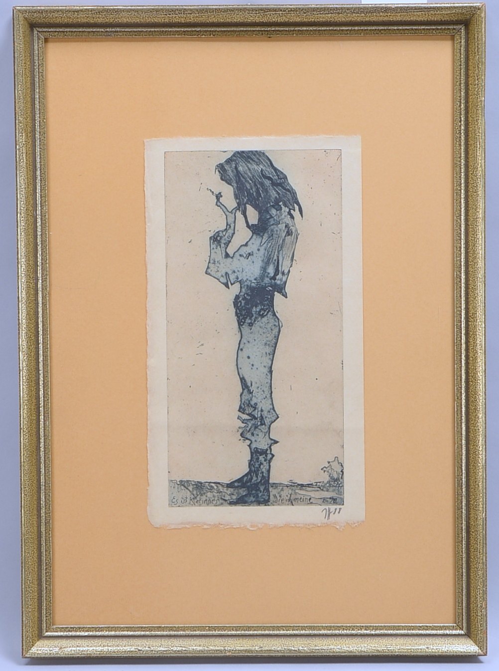 Janssen, Horst (1929 - 1995 Hamburg), 'Es ist Kerinnes, die ich meine', Radierung in Blaugrün auf Bü