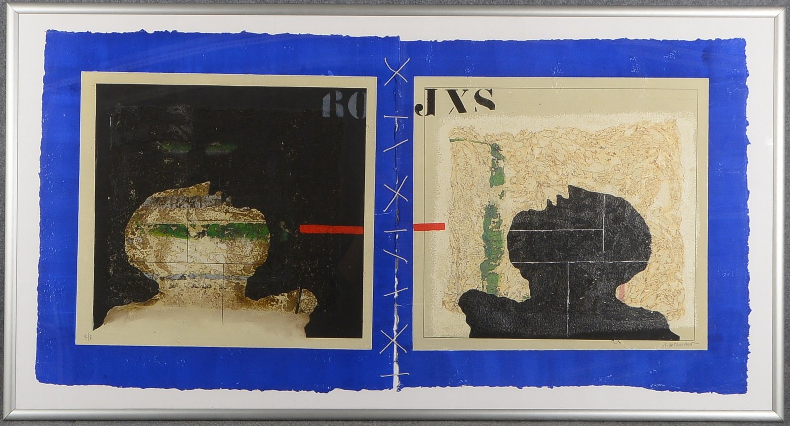 Coignard, James, O.T., Carborundum, 7/8, sign., hinter Glas ger.; RM 120 x 225 cm