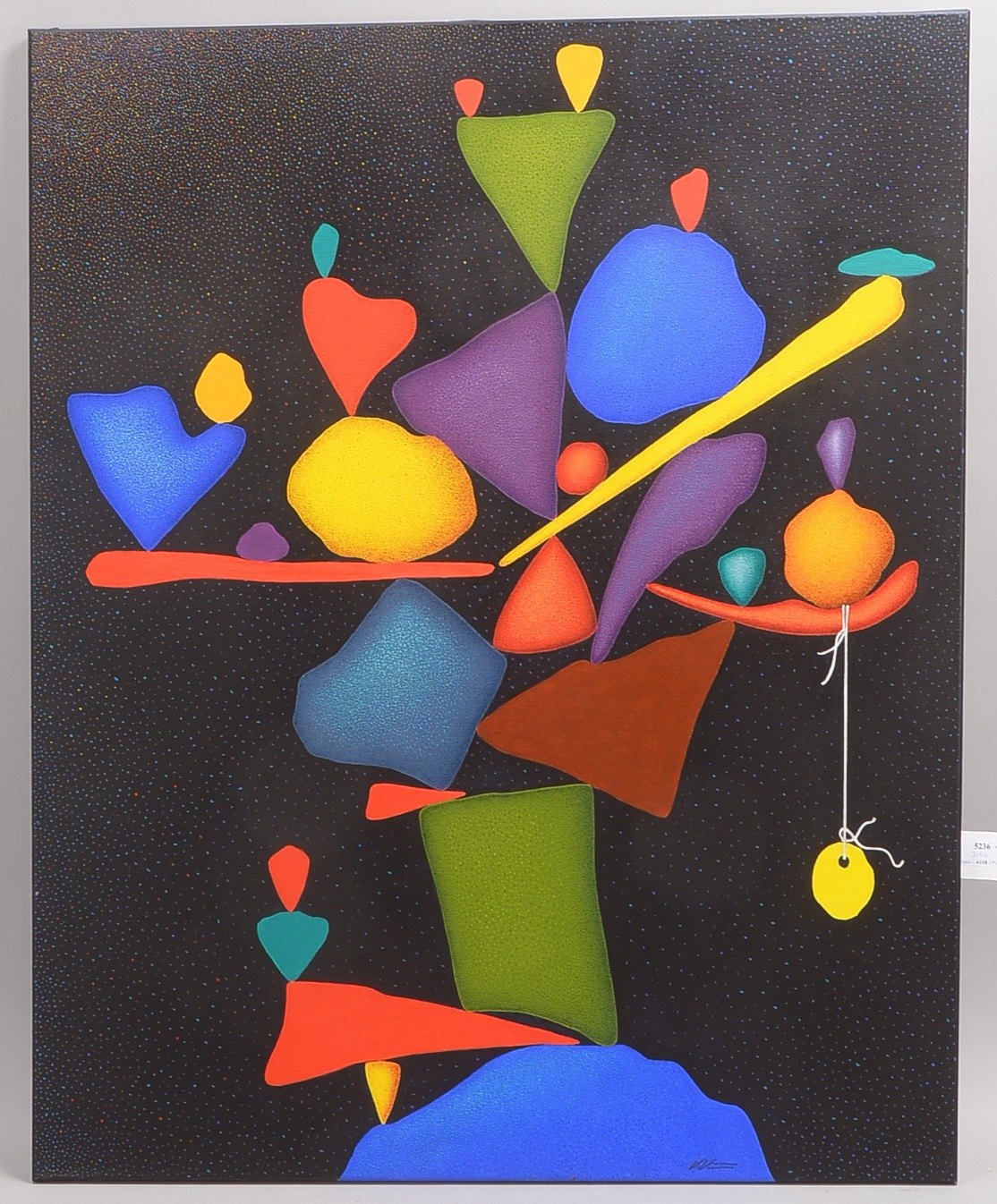Kühn, Volker, Balanceakt, Acryl/Lw, sign., ungerahmt; Maße 98 x 80 cm