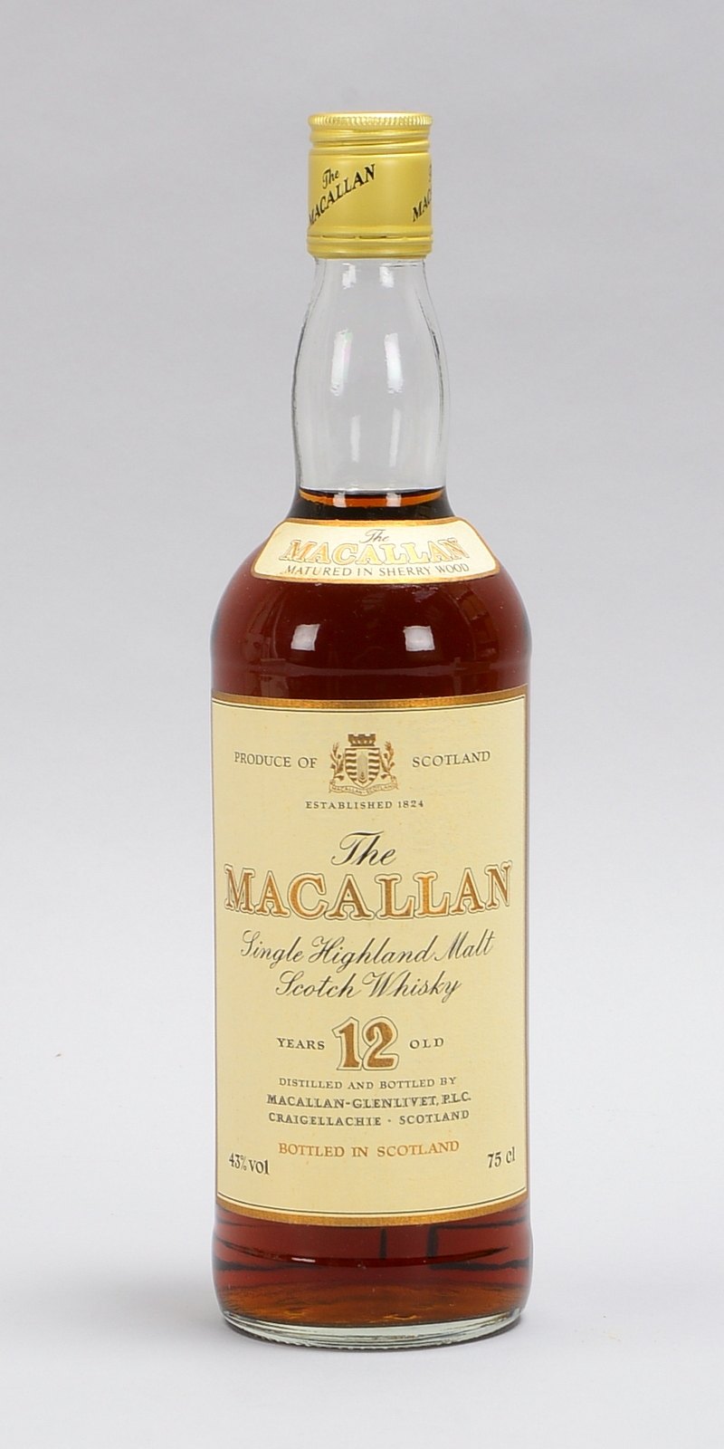 Sammler-Whisky, 1 Flasche: Scotch Whisky/Single Highland Malt, 'The Macallan' - 12 Years old, Mature