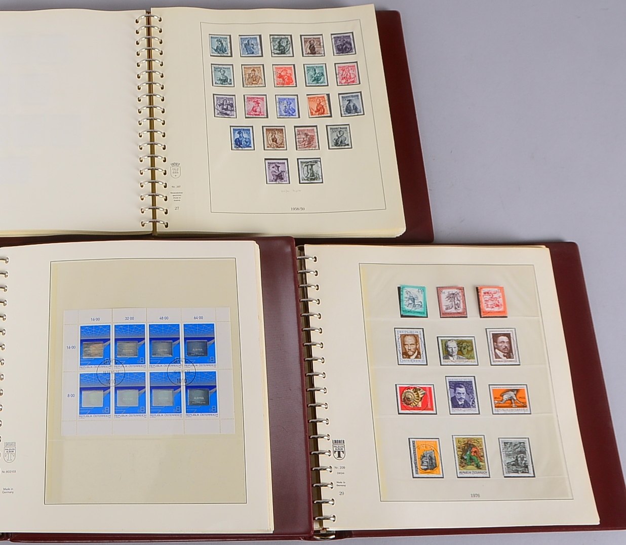 Briefmarken ('Österreich'), 1945 - 1993: überw. mit Rundstempeln, 99% kompl. - in 3x Alben