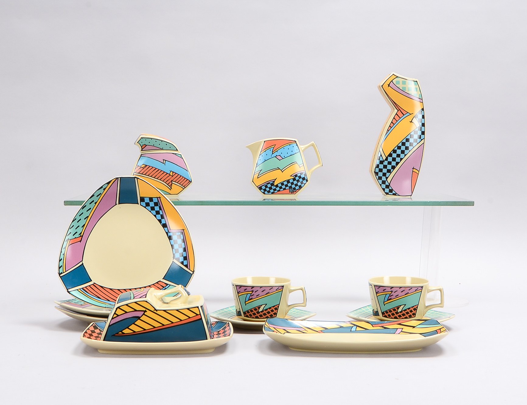 Rosenthal/Studio Line, Rest-Kaffeeservice, Dekor 'Flash', Entwurf: Dorothy Hafner, umfassend: Zucker