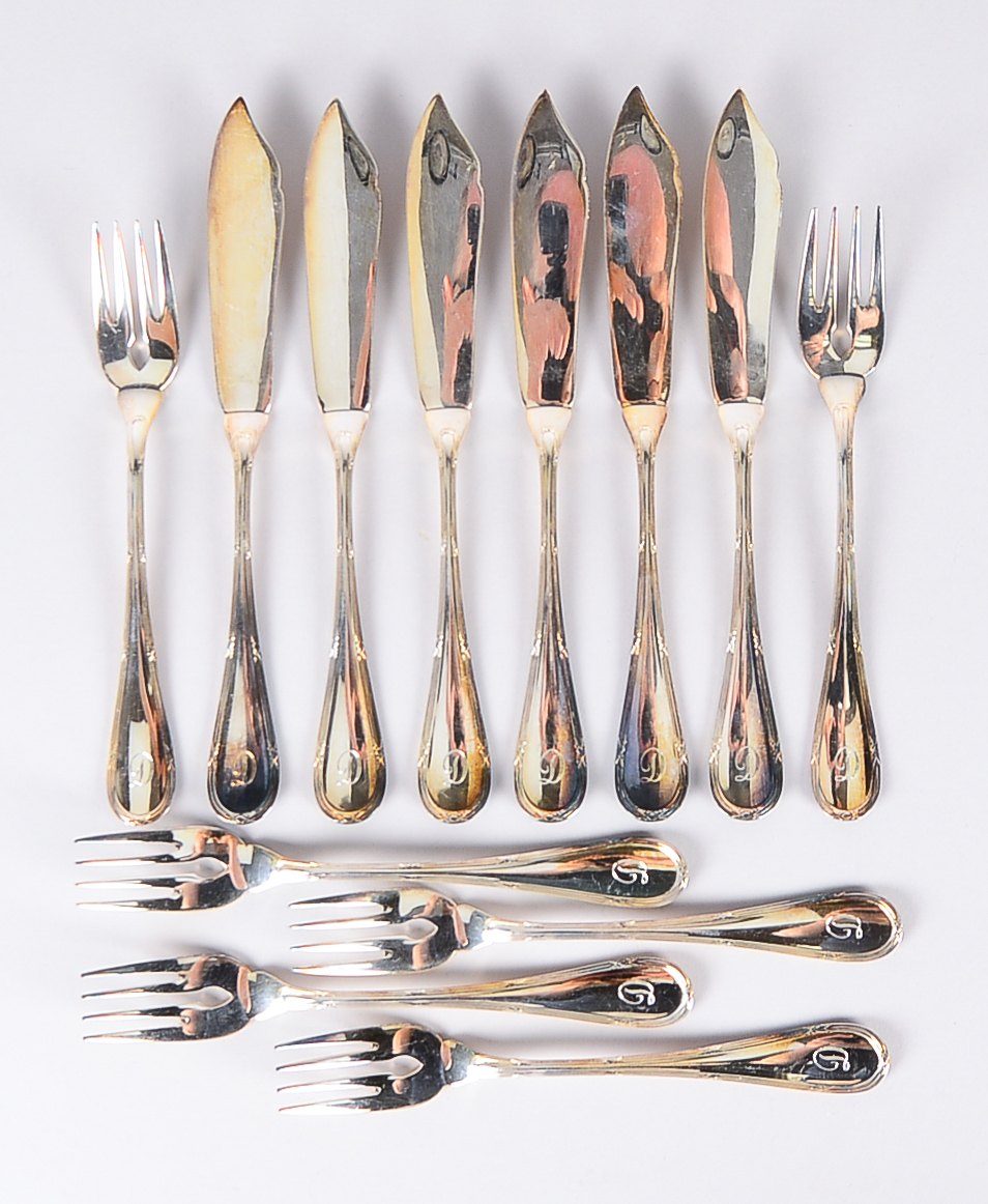 Koch & Bergfeld, Fischbesteck für 6 Personen, 800 Silber; Gewicht 662 g