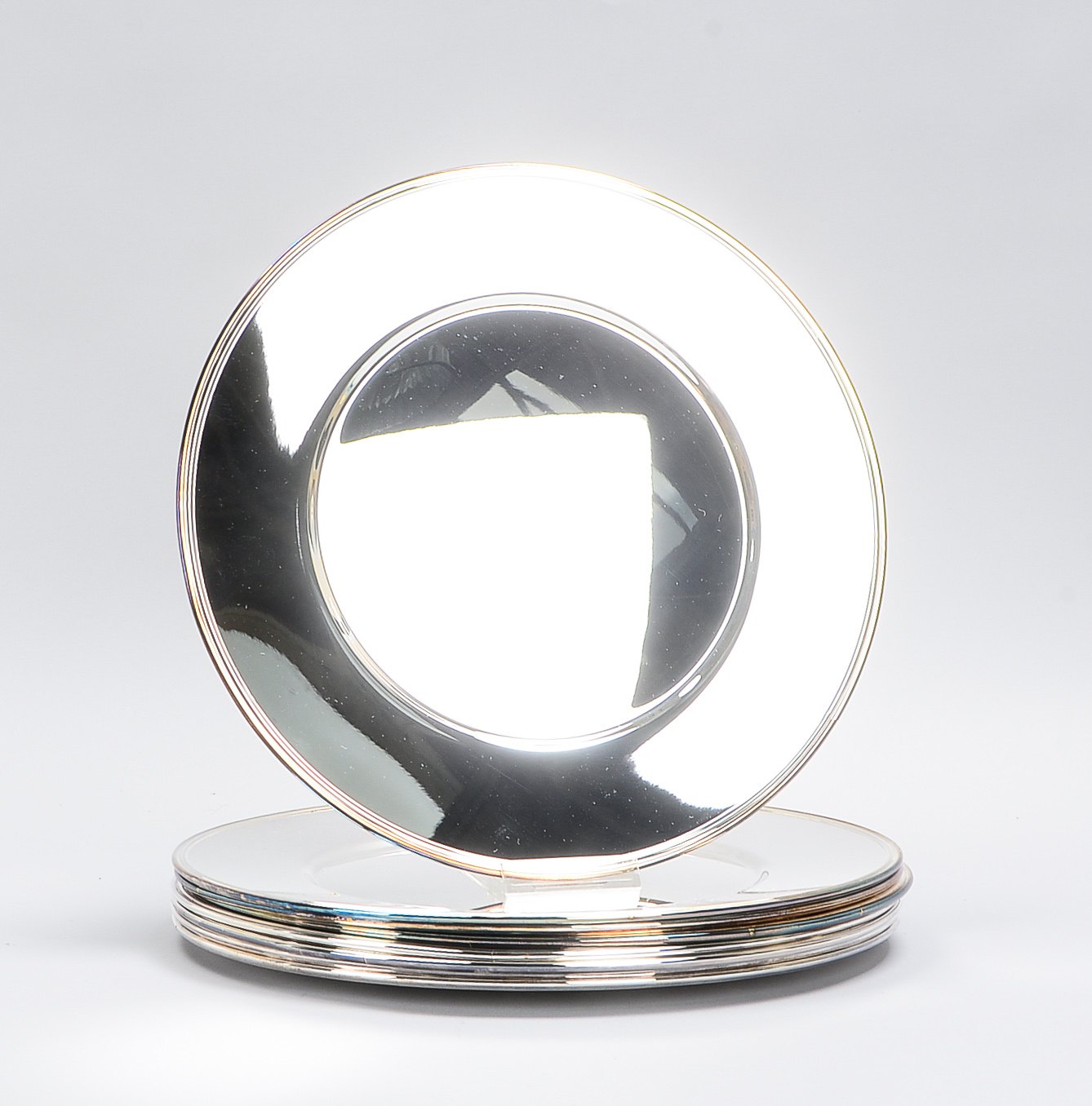 Wilkens, Satz Platzteller, versilbert, Form 'Ambassador', 8 Stück; Durchmesser Ø 31,5 cm
