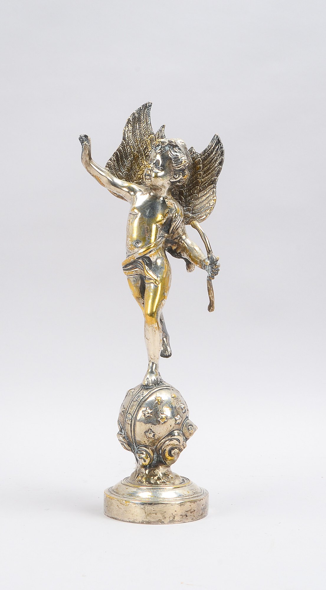 Bronzeskulptur, 'Stehender Putto', Bronze versilbert; Höhe 44 cm