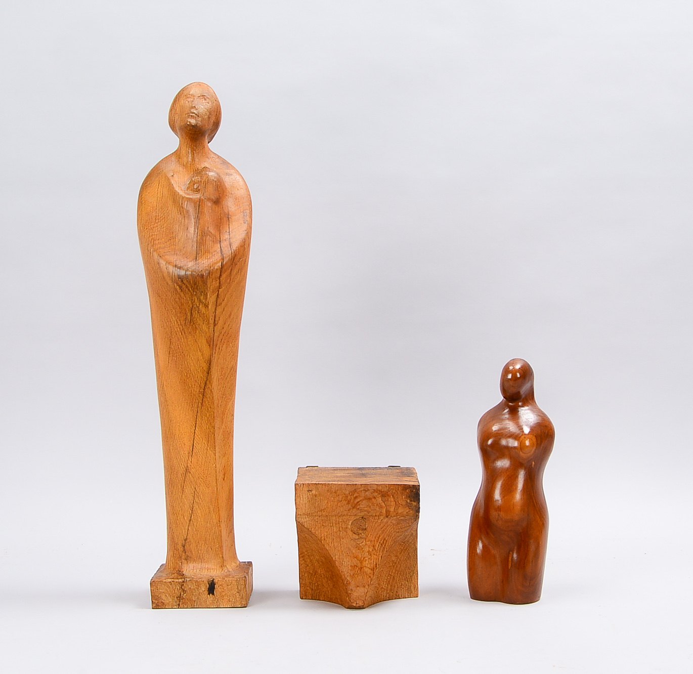 Mrosowski, Heimo (aka Heinz Lothar Mrosowski, 1913 - 1999 Bremen), 2 Holzfiguren, handgeschnitzt - s