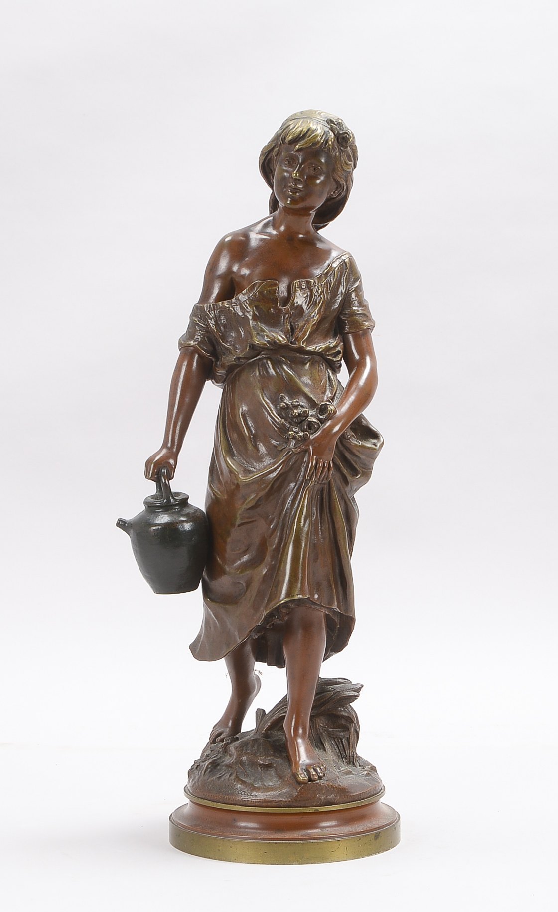 Moreau, Auguste (1834 - 1917), 'Cosette' (Mädchen mit Wasserkrug), signiert auf Plinthe; Höhe 50 cm,