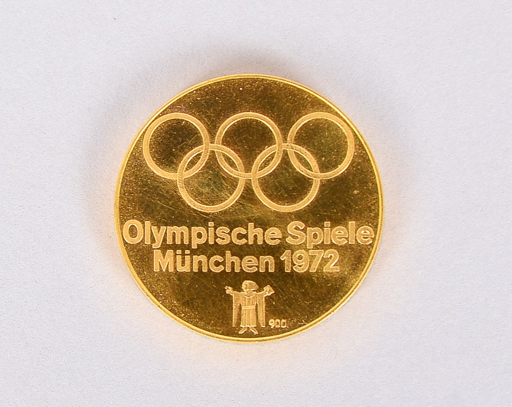 Sammler-Gedenkmünze, 900 Feingold, 'Olympische Spiele München, 1972' - Motiv: 'Bogenschütze'; Gewich