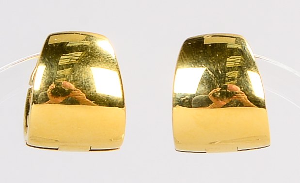 Paar Ohrstecker, 585 GG (gestempelt), mittig scharniert; Maße 14 x 17 mm, Gewicht 14,60 g