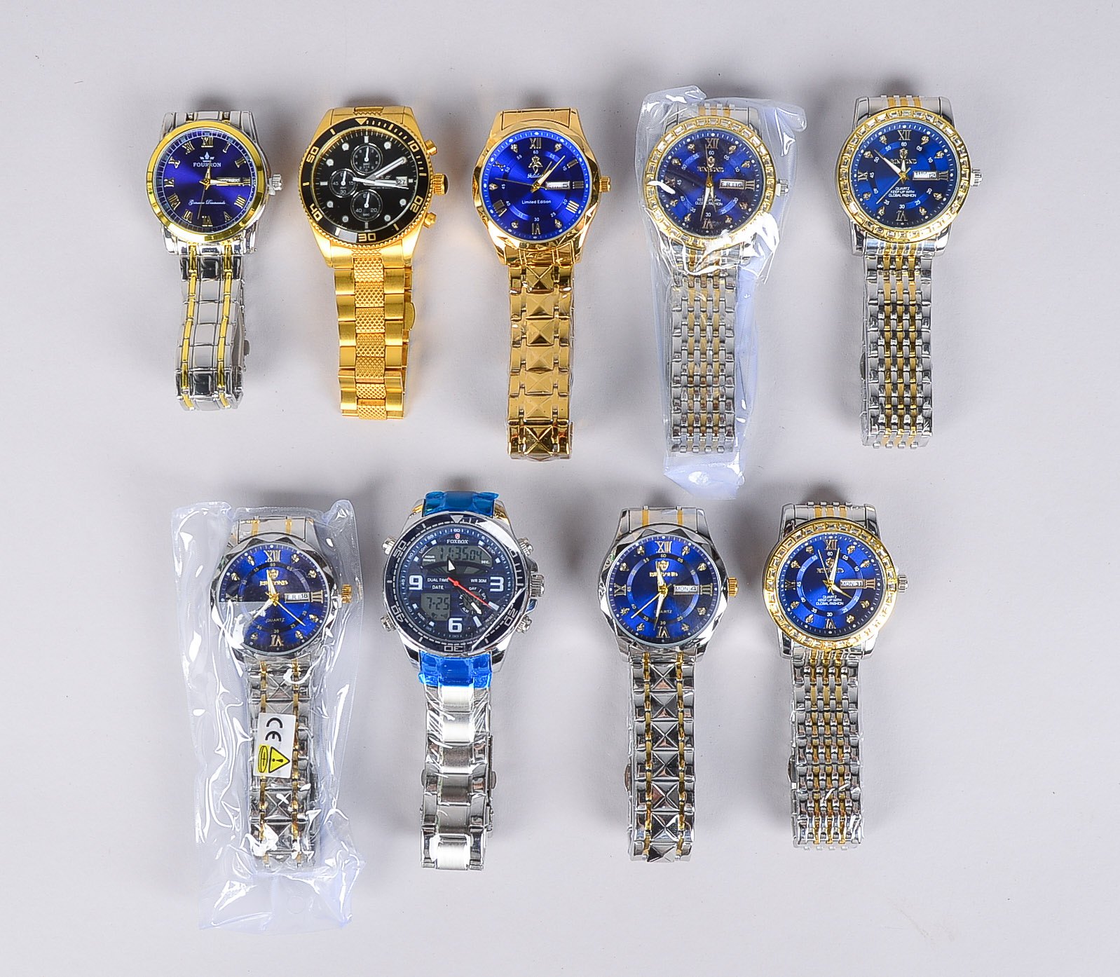 Kleines Herrenarmbanduhren-Konvolut, verschiedene Hersteller und Ausführungen, 9 Stück/überwiegend n