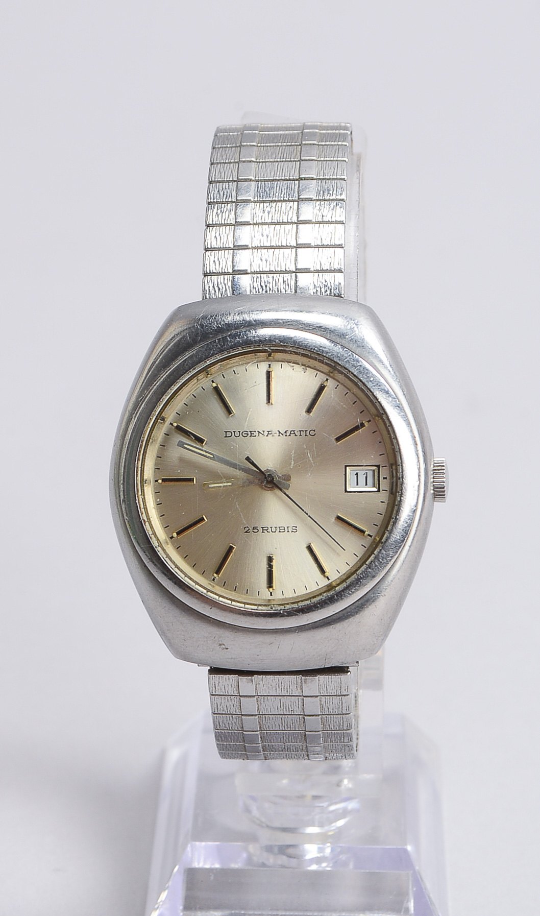 Herrenarmbanduhr, Dugena, Automatik, an Flexarmband - Uhr läuft an; Durchmesser Gehäuse Ø 36 mm