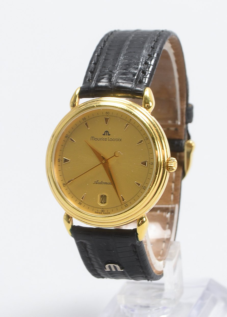 Herrenarmbanduhr, Maurice Lacroix, Automatik, zentrale Sekunde, Datumsanzeige auf 6, Edelstahlgehäus