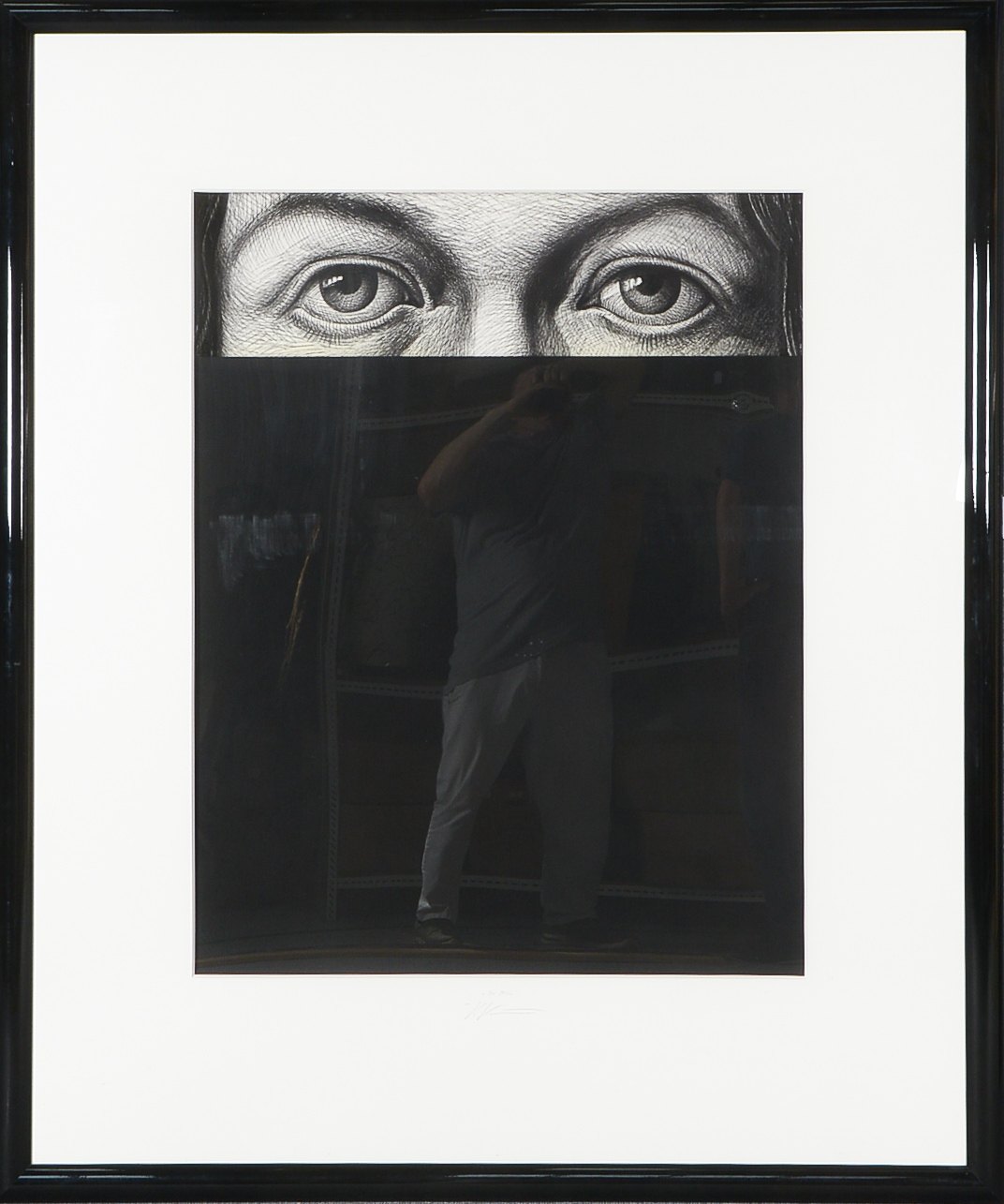 Kühn, Volker (1948 Neuenkirchen - 2023 Lilienthal), 'Der Blick', Materialcollage - Unikat aus der Se